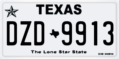 TX license plate DZD9913
