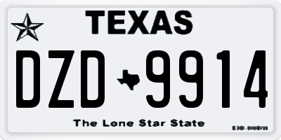 TX license plate DZD9914