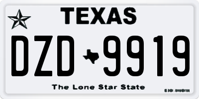TX license plate DZD9919