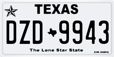 TX license plate DZD9943