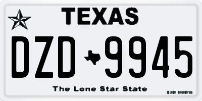 TX license plate DZD9945
