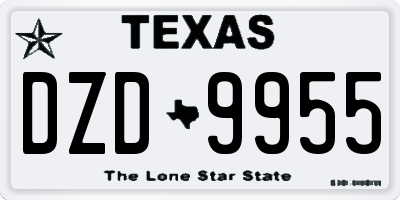 TX license plate DZD9955