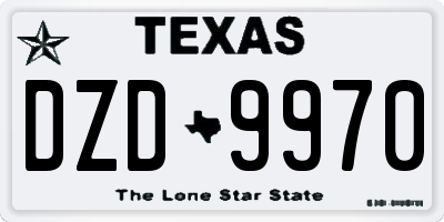 TX license plate DZD9970