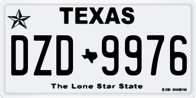 TX license plate DZD9976