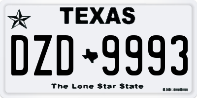 TX license plate DZD9993