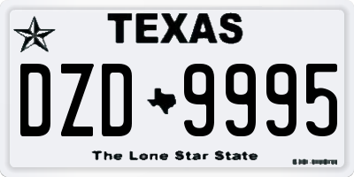 TX license plate DZD9995