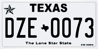 TX license plate DZE0073