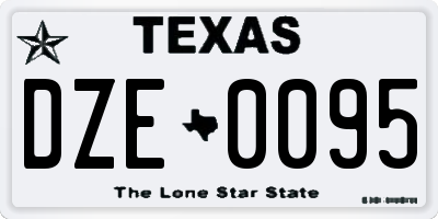 TX license plate DZE0095