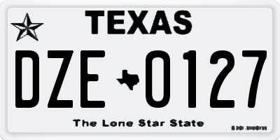 TX license plate DZE0127