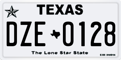 TX license plate DZE0128