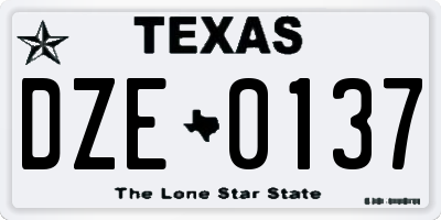 TX license plate DZE0137