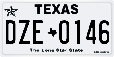 TX license plate DZE0146