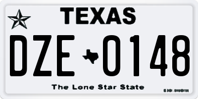 TX license plate DZE0148