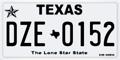 TX license plate DZE0152