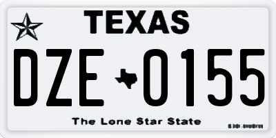 TX license plate DZE0155