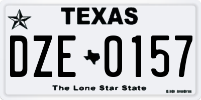 TX license plate DZE0157