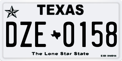 TX license plate DZE0158