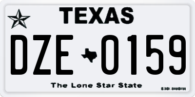 TX license plate DZE0159