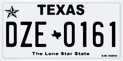 TX license plate DZE0161