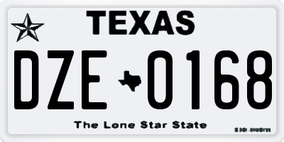 TX license plate DZE0168