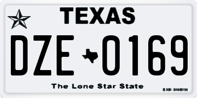 TX license plate DZE0169