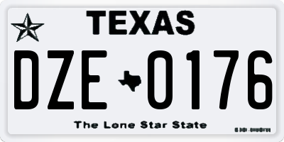 TX license plate DZE0176