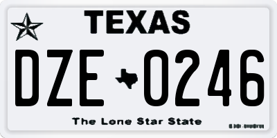 TX license plate DZE0246