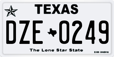 TX license plate DZE0249
