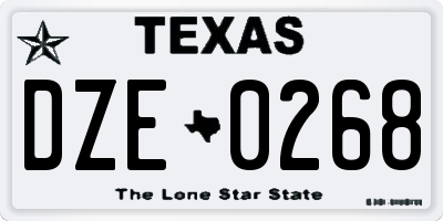 TX license plate DZE0268
