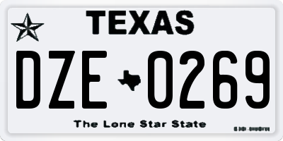 TX license plate DZE0269
