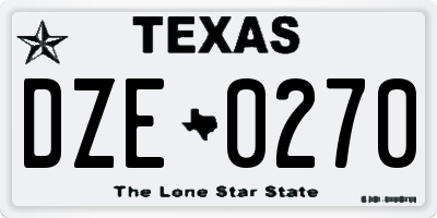 TX license plate DZE0270
