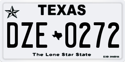 TX license plate DZE0272