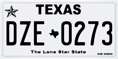 TX license plate DZE0273
