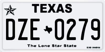 TX license plate DZE0279