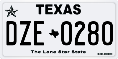 TX license plate DZE0280