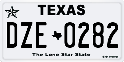 TX license plate DZE0282