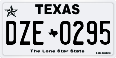 TX license plate DZE0295