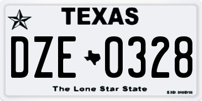 TX license plate DZE0328