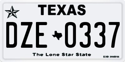 TX license plate DZE0337
