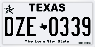 TX license plate DZE0339
