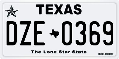 TX license plate DZE0369