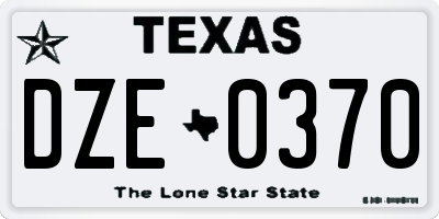 TX license plate DZE0370