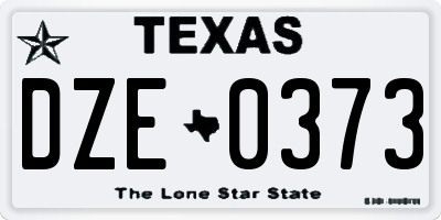 TX license plate DZE0373