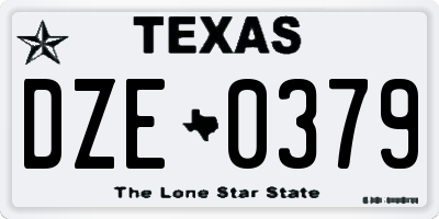 TX license plate DZE0379