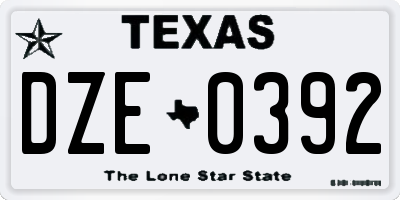 TX license plate DZE0392
