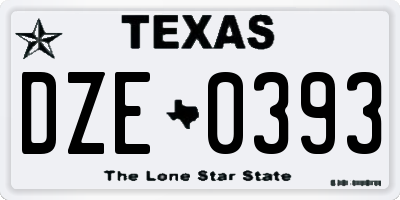 TX license plate DZE0393