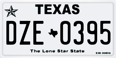 TX license plate DZE0395
