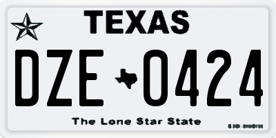TX license plate DZE0424