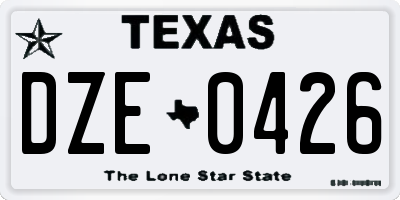 TX license plate DZE0426