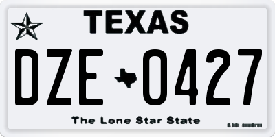 TX license plate DZE0427